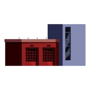 Modern fire station architecture with bold design 스톡 일러스트