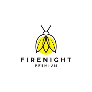 Modern fireflies with light bright logo symbol icon vector graphic design i.. Illustrazione stock