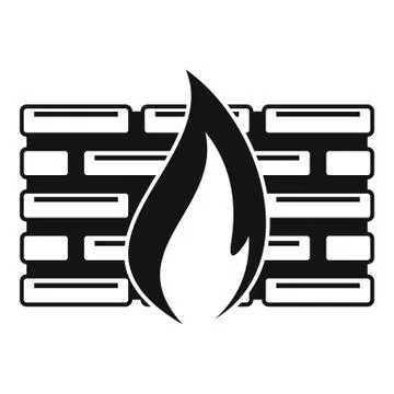 Modern firewall icon, simple style Stock Illustration