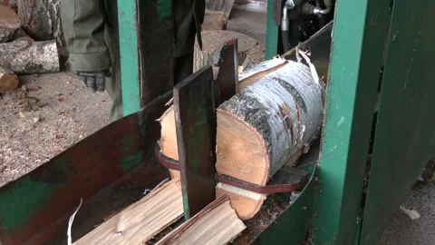 Modern firewood processor in operation. Video stock 259504172