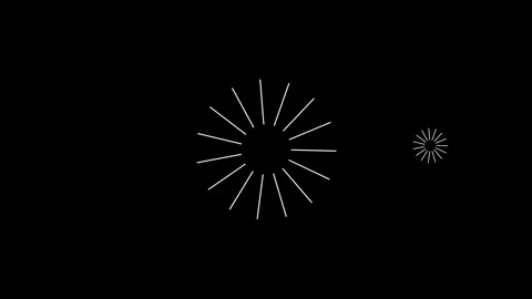 Modern firework circle burst animation with shiny line shapes on black scre.. Stock Footage 337580017