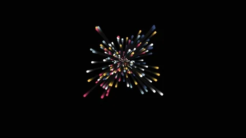 Modern fireworks screensaver. Generated 3D animation, 4K resolution. Colorful Stock Footage 146259869