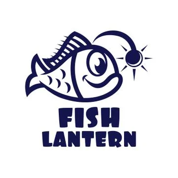 Modern fish lantern logo Stock Illustration