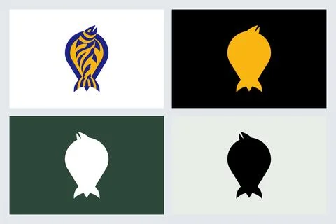 Modern Fish Logo Vector Set Icons Stock Illustration