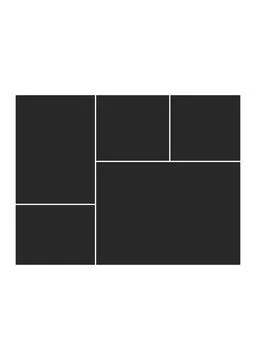 Modern Five Frame Photo Collage Template for Graphic Design Stock Illustration