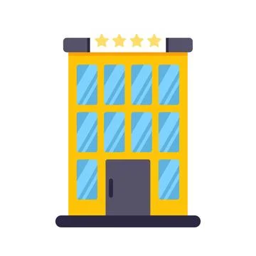 Modern five star hotel building icon illustration Ilustración de archivo