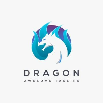Modern flame fire and dragon logo icon vector template on white background Stock Illustration