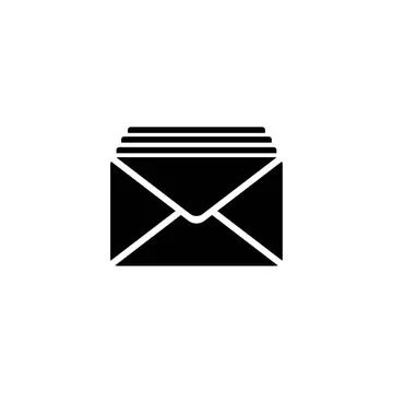 Modern, flat, black envelope icon suitable for both web and mobile applica... Stock Photos