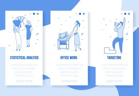 Modern flat cartoon characters digital marketing web online app screen concep Stock Illustration