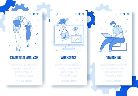 Modern flat cartoon characters digital marketing web online app screen concep Stock Illustration