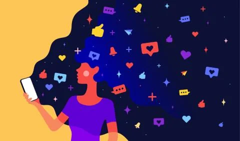 Modern flat character. Simple character of woman Stock Illustration