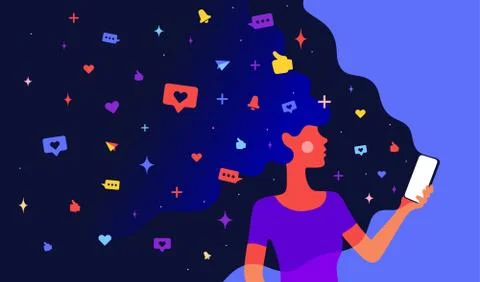 Modern flat character. Simple character of woman Stock Illustration