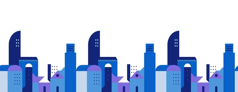 Modern flat city seamless pattern background Stockillustratie