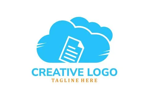 Modern Flat cloud logo with document logo template 스톡 일러스트