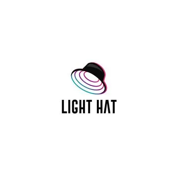 Modern flat colorful LIGHT HAT trick logo design Illustrazione stock