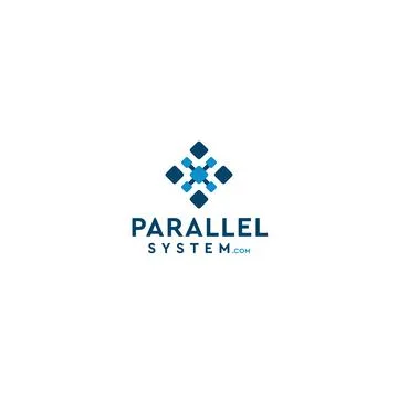 Modern flat colorful PARALLEL SYSTEM logo design Stockillustratie