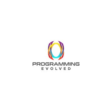 Modern flat colorful PROGRAMMING smart logo design 스톡 일러스트