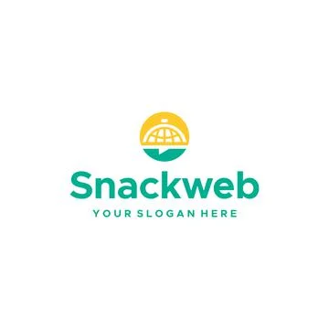 Modern flat colorful SNACK WEB browser logo design 스톡 일러스트