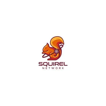 Modern flat colorful Squirrel network logo design Stock Illustration