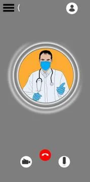 Modern flat concept web banner design mobile phone with medical assistance an Stock Illustration