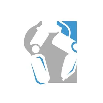 Modern flat creative robotic surgery logo design vector illustrations Stock Illustration