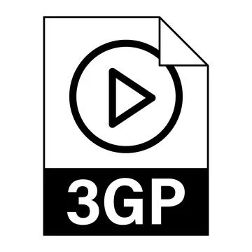 Modern flat design of 3GP file icon for web Stock Illustration