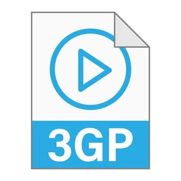 Modern flat design of 3GP file icon for web 스톡 일러스트