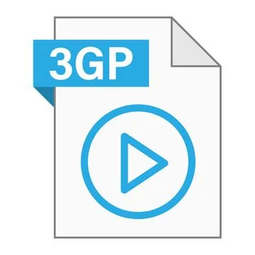 Modern flat design of 3GP file icon for web 스톡 일러스트