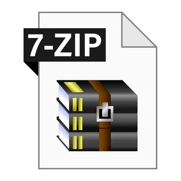 Modern flat design of 7-ZIP archive file icon for web 스톡 일러스트