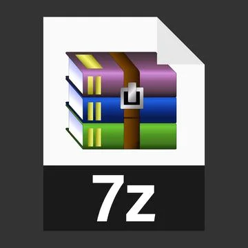 Modern flat design of 7z archive file icon for web Stock Illustration