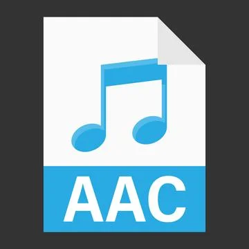 Modern flat design of AAC file icon for web Stock Illustration