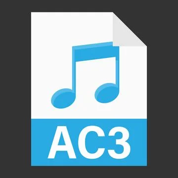 Modern flat design of AC3 file icon for web Stock Illustration