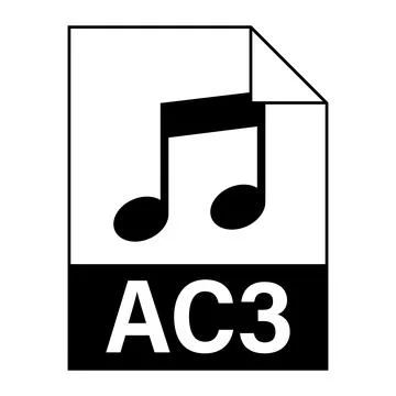 Modern flat design of AC3 file icon for web Illustrazione stock