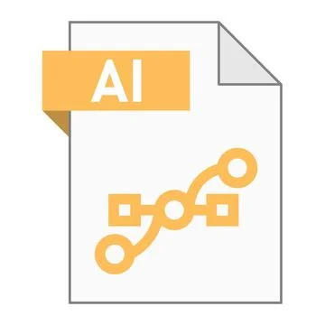 Modern flat design of AI file icon for web Illustrazione stock