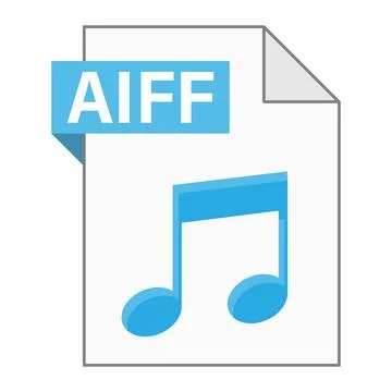 Modern flat design of AIFF file icon for web Stock Illustration