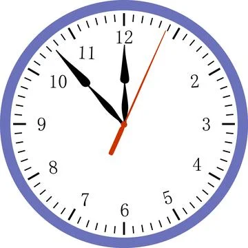 Modern Flat Design Analog Wall Clock Vector for Business and Time Management 스톡 일러스트