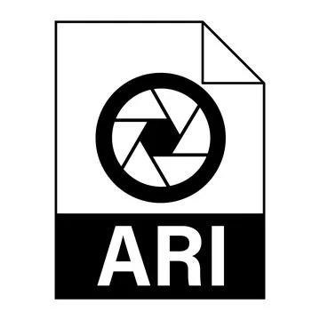 Modern flat design of ARI file icon for web Stock Illustration