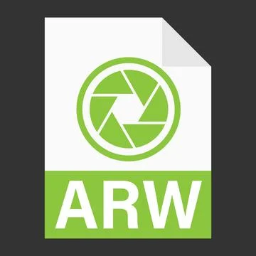 Modern flat design of ARW file icon for web Stock Illustration