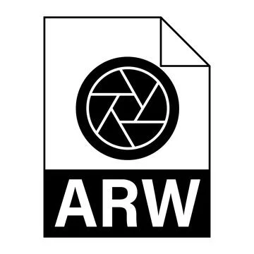 Modern flat design of ARW file icon for web Stock Illustration