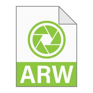 Modern flat design of ARW file icon for web Stock Illustration