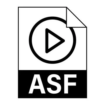 Modern flat design of ASF file icon for web Stock Illustration