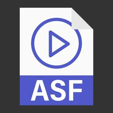 Modern flat design of ASF file icon for web Illustrazione stock