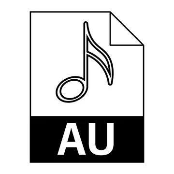 Modern flat design of AU file icon for web Illustrazione stock