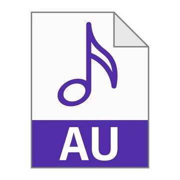 Modern flat design of AU file icon for web Stock Illustration