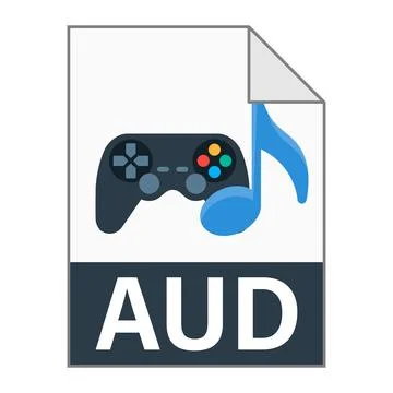 Modern flat design of AUD file icon for web Stock Illustration