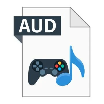 Modern flat design of AUD file icon for web Stock Illustration