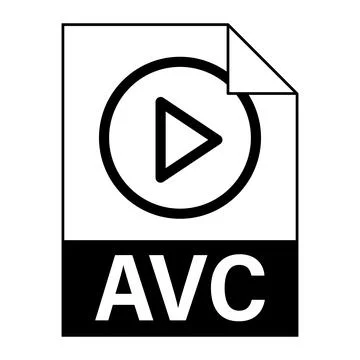 Modern flat design of AVC file icon for web Illustrazione stock