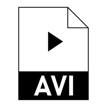 Modern flat design of AVI file icon for web 库存插图