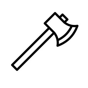 Modern flat design axe icon for construction and logging industry branding Stock Illustration