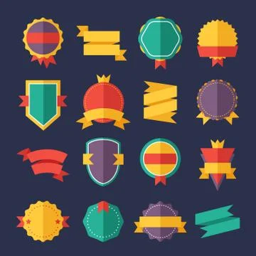 Modern flat design badges collection Stock Illustration